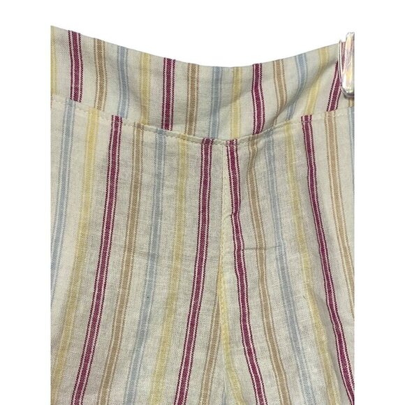 Gap Linen Shorts Women's Size XL Cream with Stripes Pockets Elastic Waist NWT - Picture 4 of 12